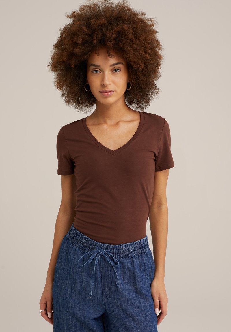 WE Fashion Paprasti marškinėliai - brown