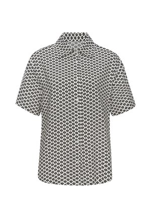 Nachtwäsche Shirt - schwarz weiß gemustert