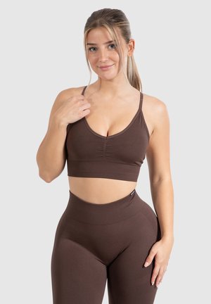 MARIA ADJUSTABLE YOGA BH - Light support sports bra - dunkelbraun