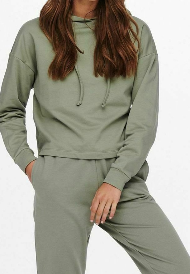 ONLY Felpa con cappuccio - dark green