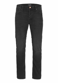 Svart slim-fit jeans med fem fickor, knappstängning och bältesöglor, tillverkade av Jack & Jones.