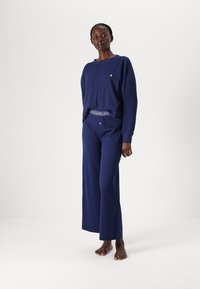 Polo Ralph Lauren CREW NECK AND WIDE LEG PANT SET - Πιτζάμες - navy
