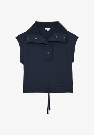 Reiss, REGULAR FIT - PHOEBE PREMIUM INTERLOCK SLEEVELESS COLLARED TOP . - T-shirt basic - navy