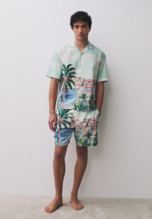 Next, REGULAR FIT - JACQUARD PATTERN SHORT SLEEVE CO-ORD PYJAMAS SET - Pigiama - blue