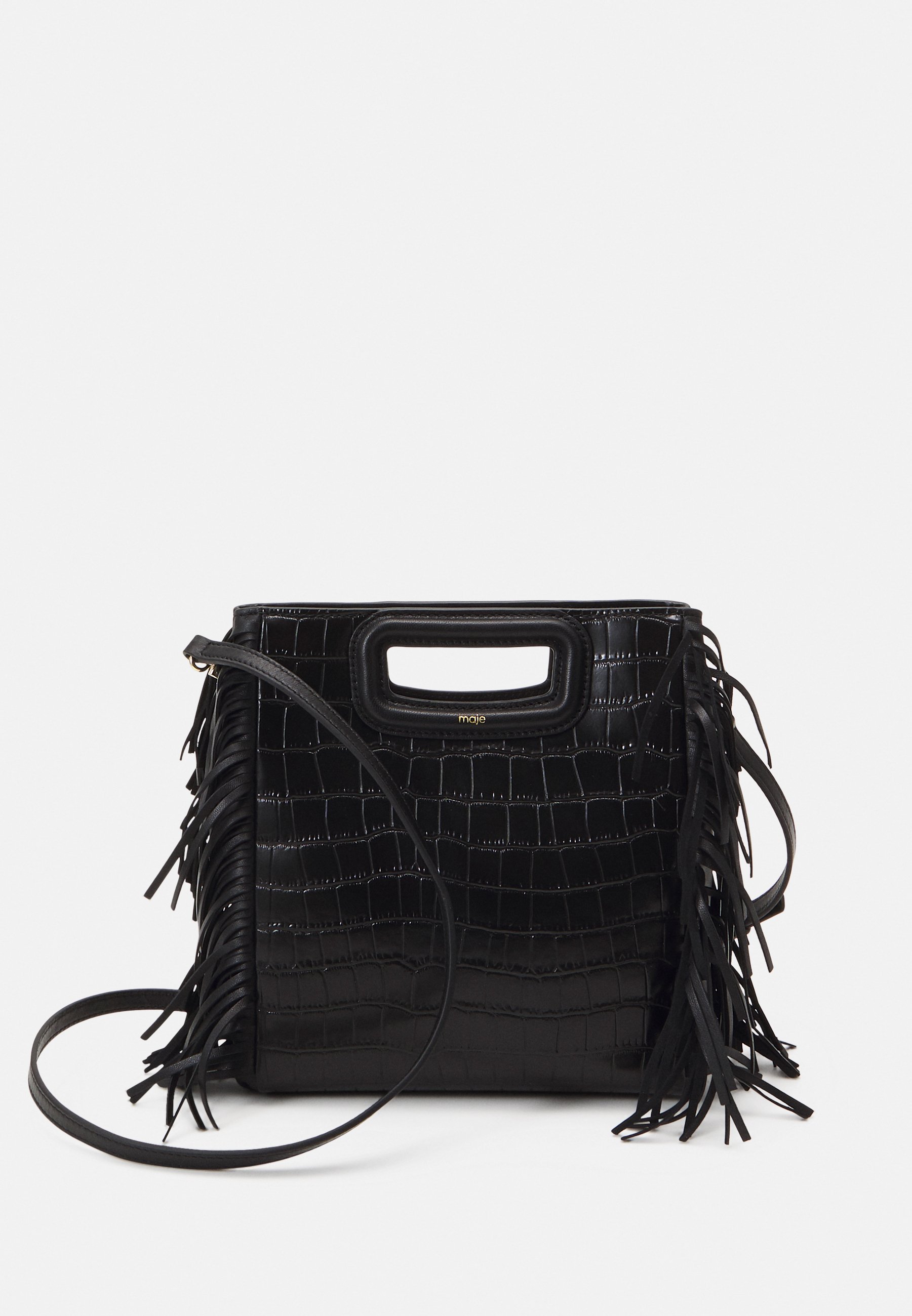 Maje CROCO Handtasche noir/schwarz
