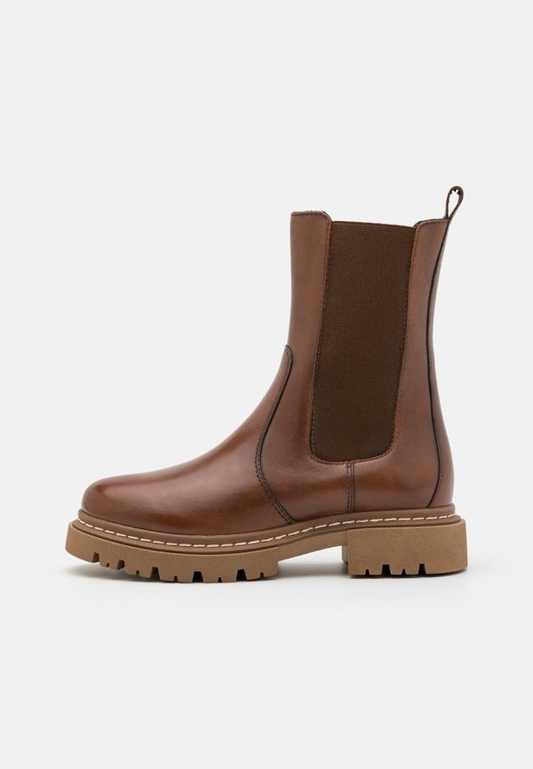 LEATHER - Classic ankle boots - cognac