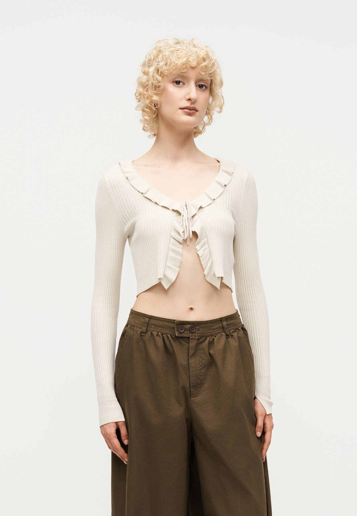ONLMILA SHORT RUFFLE CARDIGAN