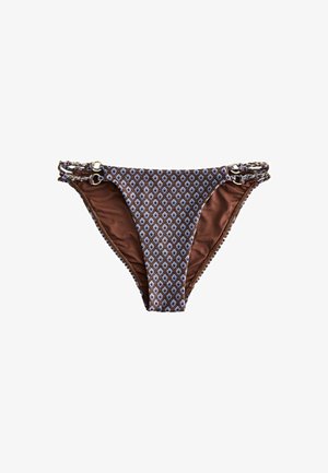 Next, REGULAR FIT - HARDWARE TANGA BIKINI BOTTOMS . - Slip bikini - chocolate brown geometric lurex