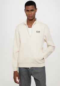 EA7 Emporio Armani TRAIN CORE - Cipzáras pulóver - whitecap gray