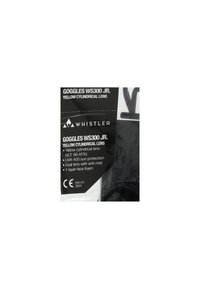Goggles WS300 JR dengan lensa silinder kuning, perlindungan sinar UVA-400, lensa ganda anti-kabut, bingkai hitam, dan lapisan busa tunggal.