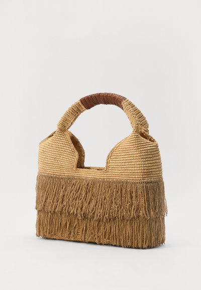 Sensi Studio FRINGED BEACH BASKET - Handtas - beige/camel