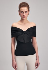 adL 11543782000611 - KNOTTED KNITTED BLOUSE. - T-SHIRT TOP - ADL - T-shirts print - Black