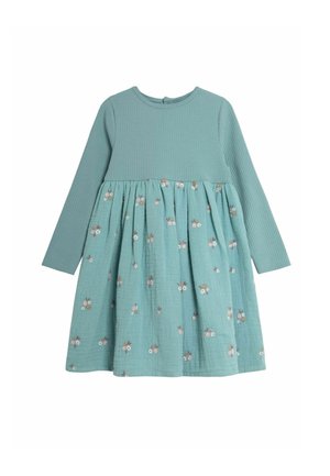 JoJo Maman Bébé CHEESE- REGULAR FIT - Pulóverruha - duck egg blue floral embroidered