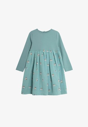 JoJo Maman Bébé CHEESE- REGULAR FIT - Sarafanas - duck egg blue floral embroidered