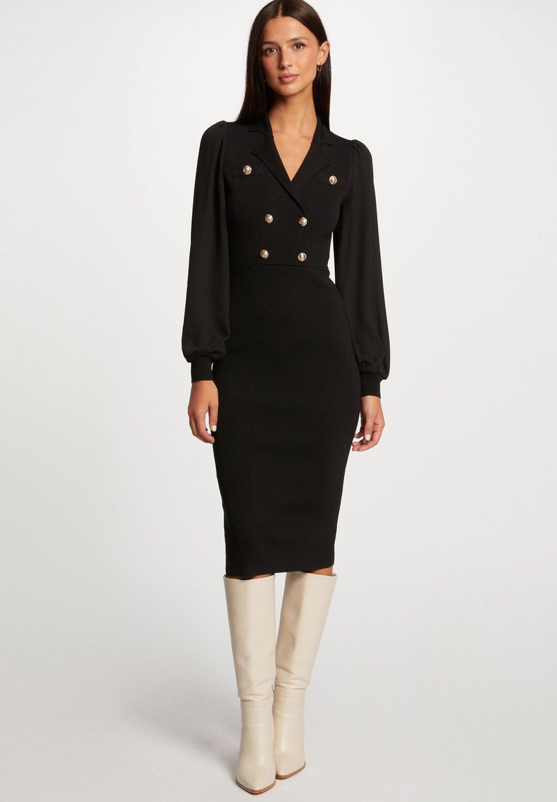 Morgan FITTED WITH BUTTONS - Robe fourreau - black/noir - ZALANDO.FR