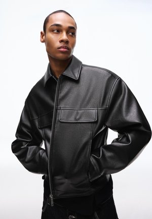 Faux leather jacket - black