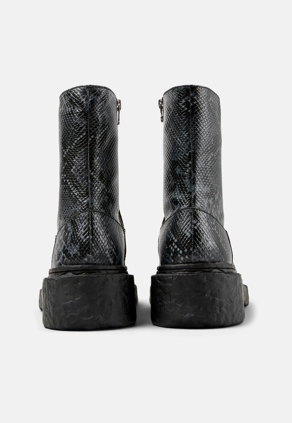 VAMONOS - Platform ankle boots - grau schwarz3