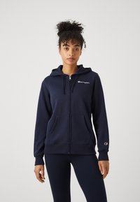 Champion ICONS FULL ZIP HOODIE SMALL LOGO - Felpa con zip - dark blue