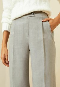 Love & Roses HIGH WAIST WIDE LEG TAILORED  - Kalhoty - grey tab