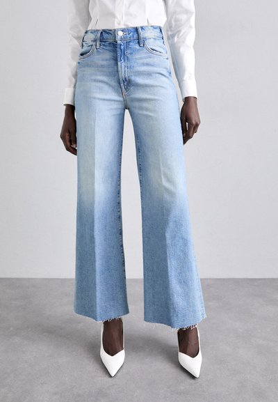 Mother THE HUSTLER ROLLER FRAY - Wide leg - light blue