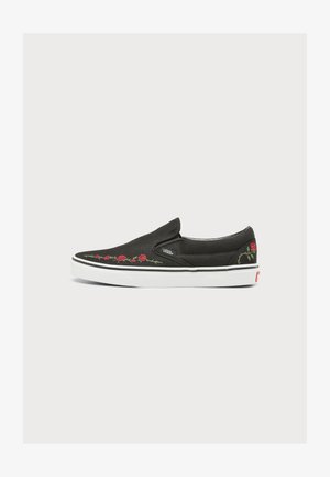 Vans, CLASSIC SLIP ON - Matalavartiset tennarit - rose embroidery black/red