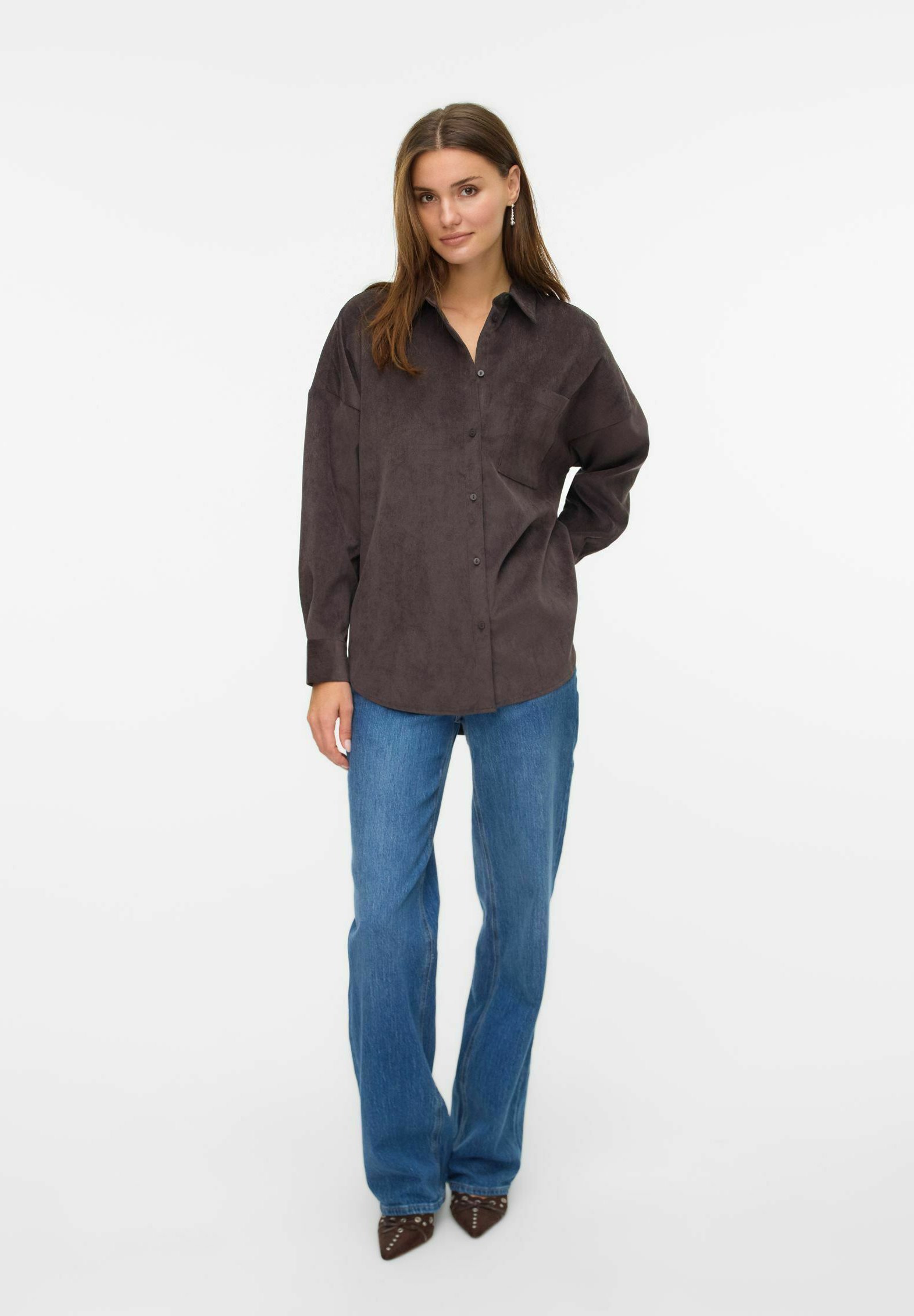 Vero Moda Veste Suedine Marron Femme Vero Moda CORD SANNE