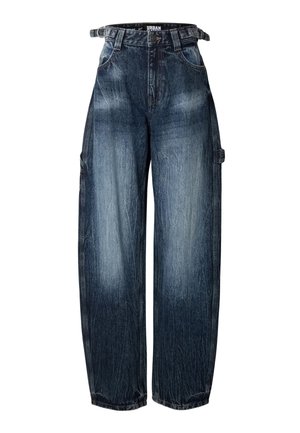 Urban Classics, LADIES BALLOON FIT JEANS - Baggy Jeans - dark blue marble washed