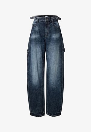 Urban Classics, LADIES BALLOON FIT JEANS - Džínsy baggy - dark blue marble washed