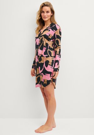 Calida, SLEEP OVER M&M LANGARM-NACHTHEMD, LÄNGE 95 CM - Nightie - schwarz