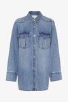 LAYZA - Blūze - mid blue vintage wash