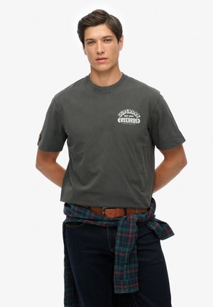 Superdry & Co RECORD LABEL - Print T-shirt - washed black