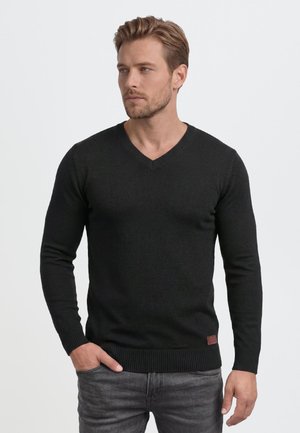 Blend BHLASSE FINE KNIT V-NECK - Pullover - black