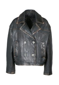 ABBIE - Leren jas - used black