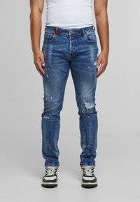 2Y Premium CARLOS DESTROYED SLIM FIT - Traperice suženog kroja - midblue