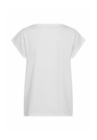 T-shirt blanc à manches courtes avec une coupe décontractée, doté d'un col rond et d'une texture lisse. La vue arrière ne présente aucun détail supplémentaire.