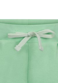 Pantaloni della tuta in cotone verde menta con finitura testurizzata, dotati di un laccio coordinato e una vita liscia.