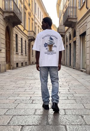 Dropsize, HEAVY ICE CREAM - Nyomott mintás póló - white