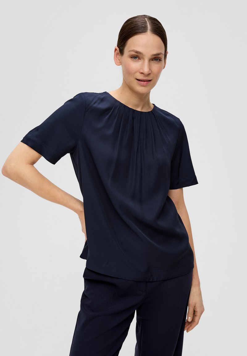 s.Oliver BLACK LABEL SCHIMMERNDEM - Bluse - navy