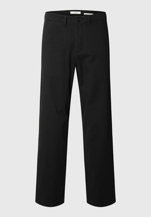 Selected, SLM220-LOOSE MILES TWILL PANT NOOS - Nohavice - black