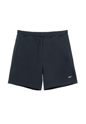 Crne casual kratke hlače s elastičnim pojasom, vezicom, bočnim džepovima i malim bijelim logotipom na donjem desnom dijelu nogavice.