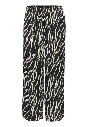 Kaffe DACIA AMBER  PRINTED - Stoffhose - black   antique zebra print