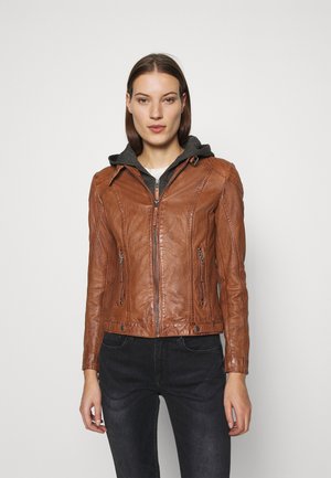 CACEY - Leather jacket - cognac