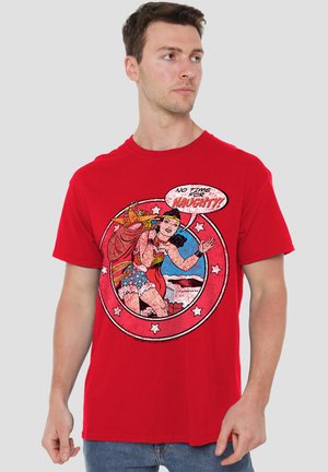 VINTAGE CHRISTMAS NO TIME FOR NAUGHT - Print T-shirt - red