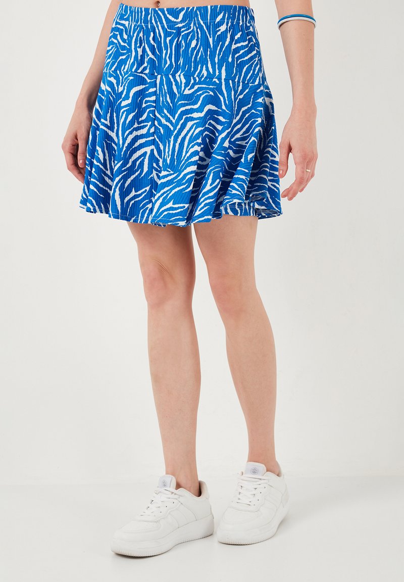 LELA ELASTIC WAIST - Fustă mini - royal blue striped