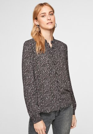 Button-down blouse - black aop