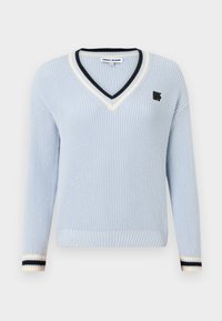 SHAKER STITCH V NECK PULLOVER - Pullover - frost blue