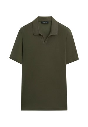 Massimo Dutti, SHORT SLEEVE V-NECK POLO SHIRT - Poloshirt - dark green