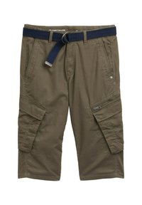 MAX OVERKNEE MIT GÜRTEL - Shorts - olive mesh print