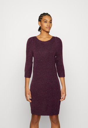 VMDOFFY BOATNECK DRESS - Abito in maglia - winetasting/melange