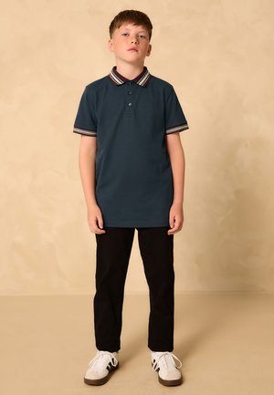 Next, REGULAR FIT - STRIPE TIPPED COLLAR SHORT SLEEVE  - Poloshirt - navy blue